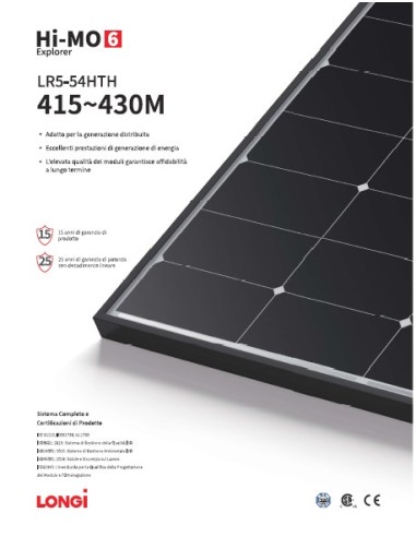 Longi-Hymo 6-Pannello Fotovoltaico Monocristallino 435W
